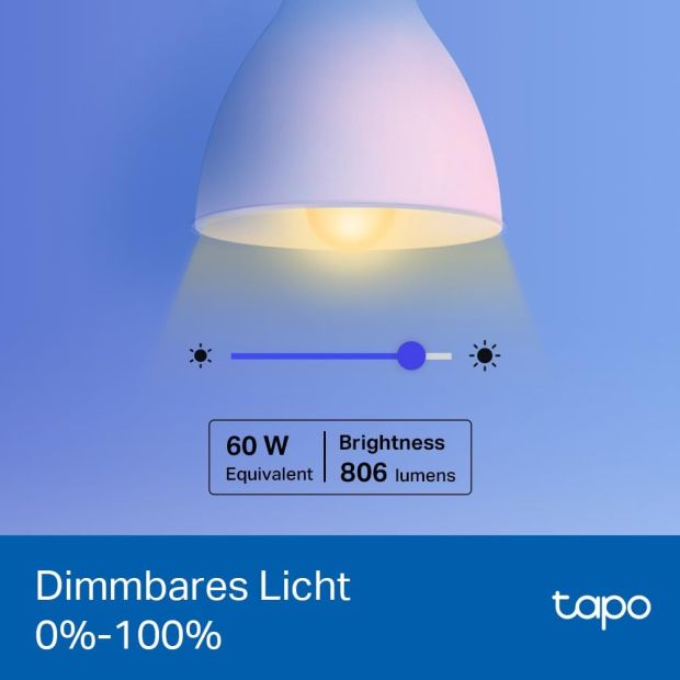 TP-Link Tapo L530E Lampe E27 Energie Leuchtmittel WLAN Glühbirne [4er Pack]