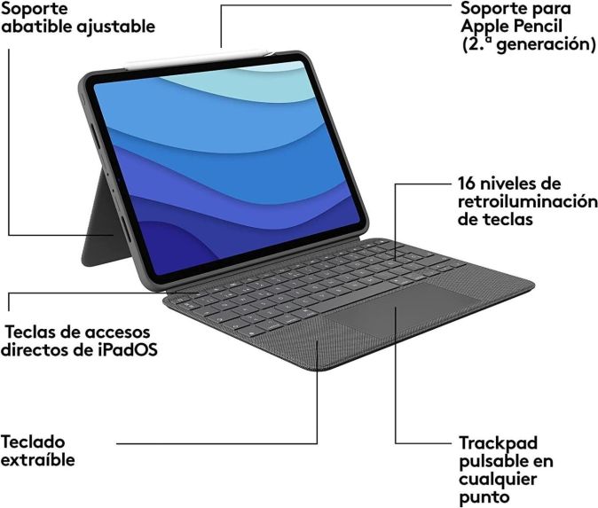 Logitech Combo Touch Case Schutzhülle mit Tastatur ES Layout [B-WARE]