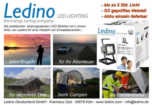 Ledino LED-Akkustrahler 5 W Li-Ionen Akku Ledino LED-Akkustrahler 5 W Li-Ionen Akku