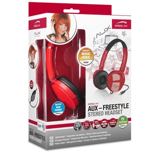 Speedlink (B-WARE) Aux Freestyle Kopfhörer mit Kabelfernbedienung und Mikrofon Speedlink (B-WARE) Aux Freestyle Kopfhörer mit Kabelfernbedienung und Mikrofon