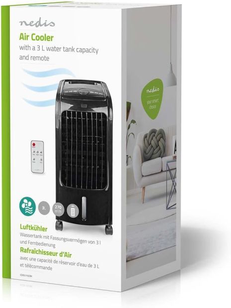Nedis Mobiler Luftkühler Klimaanlage mit 3L Wassertank 