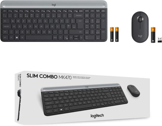 Logitech MK470 Slim Combo Kabellos Tastatur Maus SET Spanisches Layout [B-WARE]