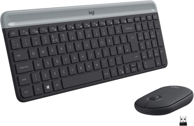 Logitech MK470 Slim Combo Kabellos Tastatur Maus SET Spanisches Layout [B-WARE]