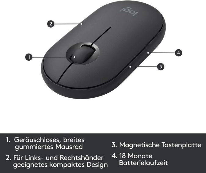 Logitech MK470 Slim Combo Kabellos Tastatur Maus SET Spanisches Layout [B-WARE]