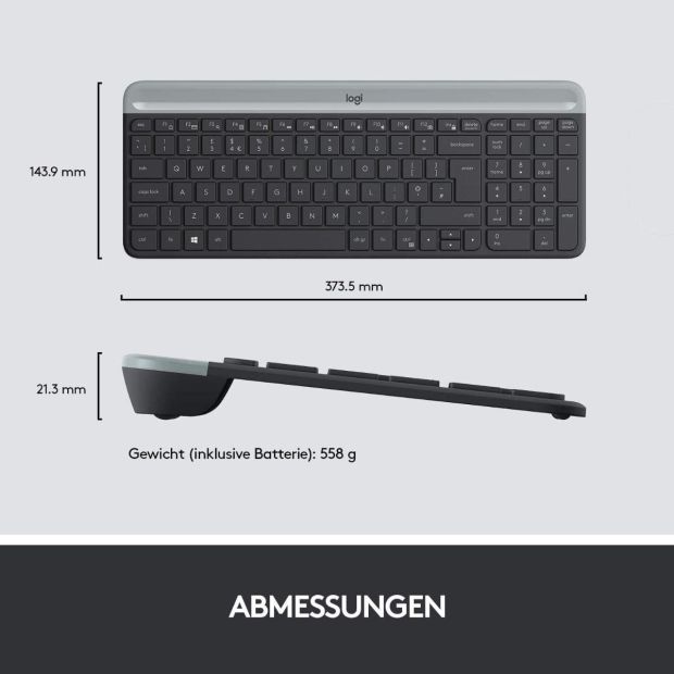 Logitech MK470 Slim Combo Kabellos Tastatur Maus SET Spanisches Layout [B-WARE]
