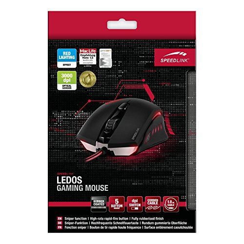 Speedlink (B-WARE) 5-Tasten Gamer Maus für PC / Computer - Ledos Gaming Mouse USB 