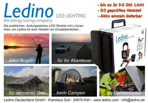 Ledino LED-FLA1005 Akkustrahler 10 W mit 2x Li-Ionen Wechselakku