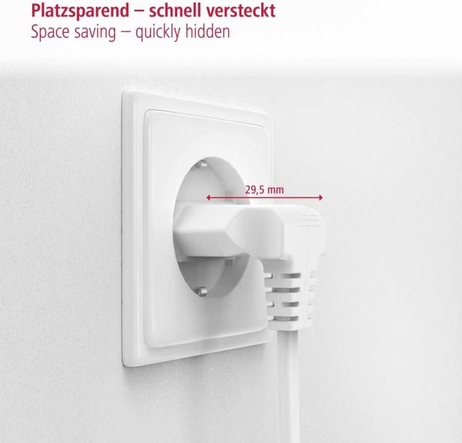 Hama Euro Netzkabel gewinkelt 3m Eurostecker Euro Netzstecker 