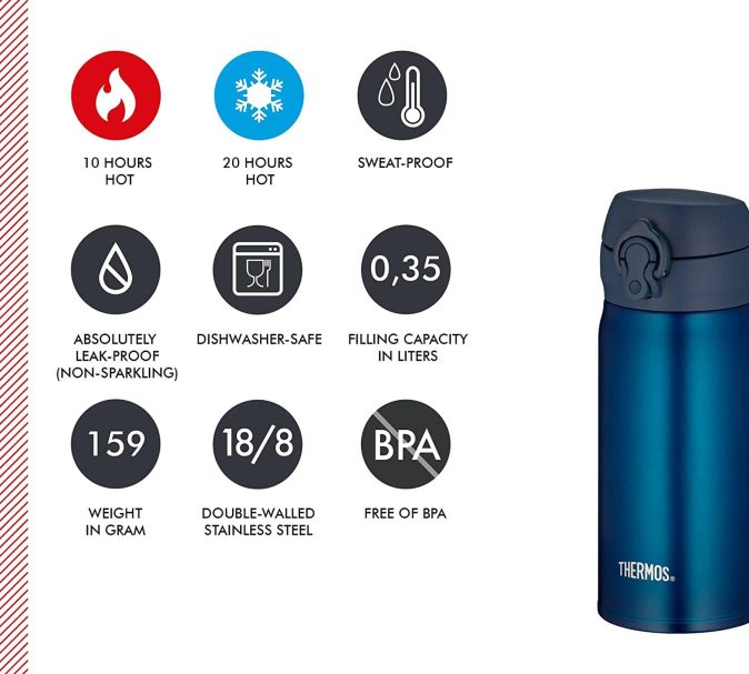 Thermos Ultraleicht Trinkflasche Isolierflasche 0,35l Trinkbecher 
