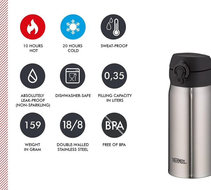 Thermos Trinkflasche Edelstahl Thermoflasche Isolierflasche 0,35l Trinkbecher