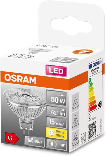 Osram LED Reflektor GU5.3 warmweiß Spot Lampe 50W Einbau-Strahler  [6er]