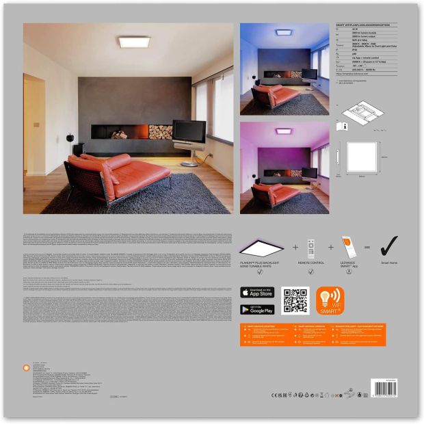 LEDVANCE PLANON PLUS BACKLIGHT Smart+ 60 x 60 cm Deckenpanel Leuchtmittel 