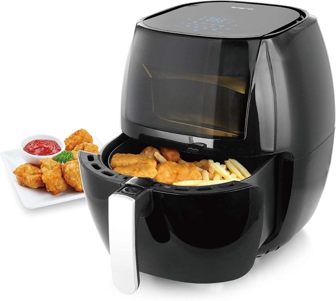 Emerio Heißluftfritteuse 1800W 6l fritieren Air Fryer touch Display 7 Programme