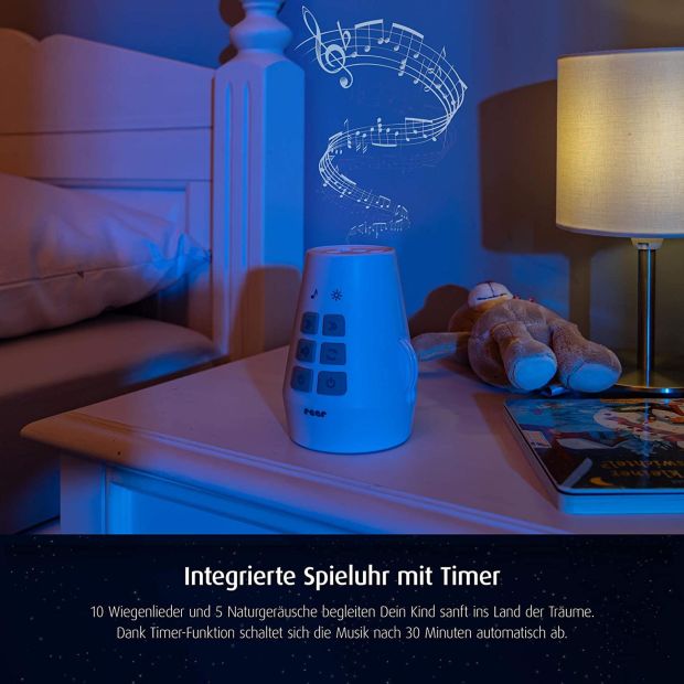 Reer Motiv Laser Projektor LED Kinder Baby Licht effekte + Spieluhr und Timer 3 Themenwelten