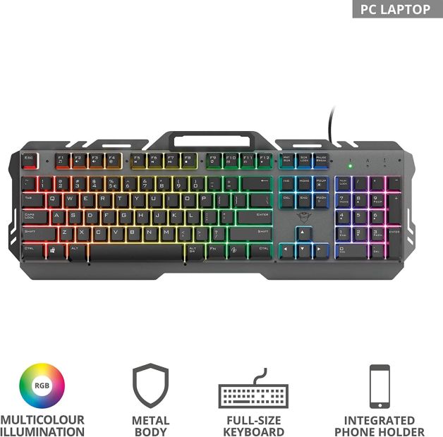 Trust GXT Gaming Tastatur mechanisch LED beleuchtet RGB QWERTZ DE Layout 