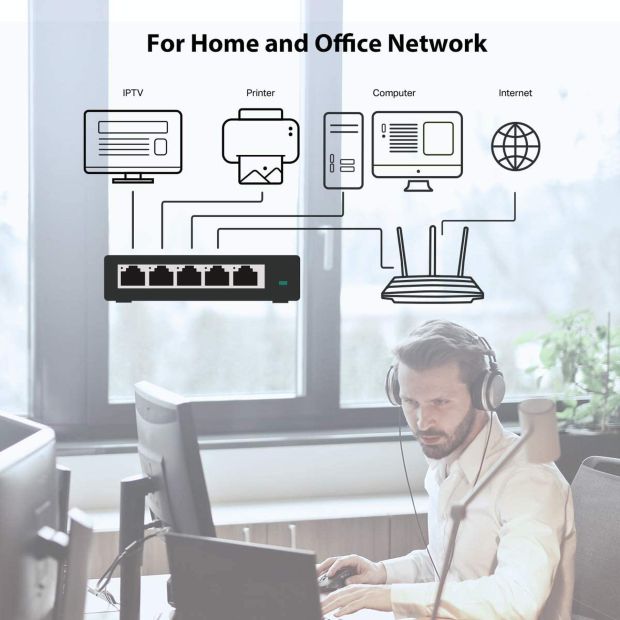 TP-Link TL-SG105S 5-Port Netzwerk Switch Gigabit LAN Verteiler Switch [B-WARE]