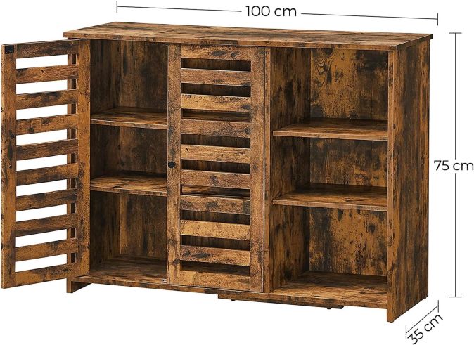 VASAGLE Sideboard Kommode Anrichte Holz Antik Vintage Schrank Beistellschrank VASAGLE Sideboard Kommode Anrichte Holz Antik Vintage Schrank Beistellschrank