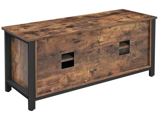 VASAGLE TV Schrank Fernsehtisch 2 Schiebetüre mit 2 Regalebenen 110 x 40 x 45 cm