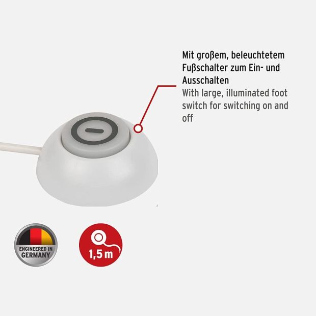 Brennenstuhl Eco Line Comfort Switch Adapter Steckdose mit Fußschalter