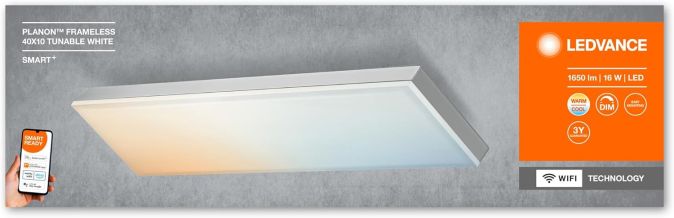 Ledvance Smart+ WIFI Tunable Weiß Panel Planon Frameless Dimmbare LED Deckenleuchte 400mmx100mm
