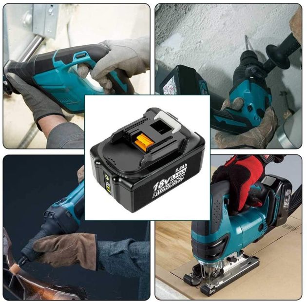 VANON 5.5Ah Ersatzakku für Makita 18V Akku mit LED-Anzeige ( (2 Stück)