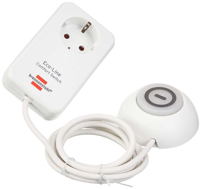 Brennenstuhl Eco Line Comfort Switch Adapter Steckdose mit Fußschalter