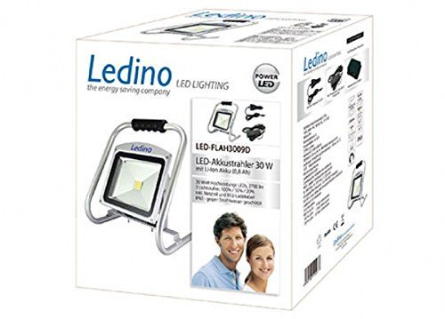 Ledino LED Akkustrahler 30 W Li-Ion Akku 8.8Ah dimm, silber Ledino LED Akkustrahler 30 W Li-Ion Akku 8.8Ah dimm, silber