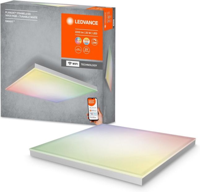 LEDVANCE SMART+ Planon Panel Frameless ‎2200 lm WiFi RGBTW LED Deckenleuchte 300mmx300mm