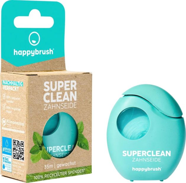 Happybrush Vegane Zahnseide SuperClean 35m Antibakterielle Zahnseidehalter 10ER Happybrush Vegane Zahnseide SuperClean 35m Antibakterielle Zahnseidehalter 10ER
