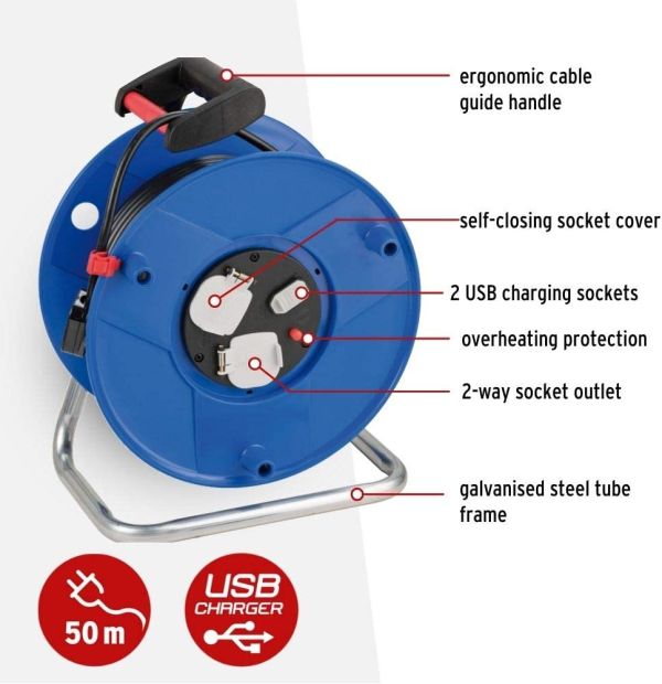 Brennenstuhl Garant Kabeltrommel 2-fach mit USB Brennenstuhl Garant Kabeltrommel 2-fach mit USB