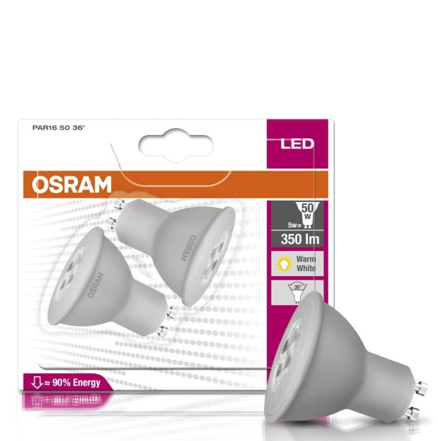 OSRAM LED GU10 Reflektorlampe Retrofit PAR16 50 Watt Spot Warmweiß OSRAM LED GU10 Reflektorlampe Retrofit PAR16 50 Watt Spot Warmweiß