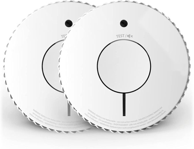 FireAngel optischer Rauchmelder 10 Jahre Batterie 2er Set Q-Label