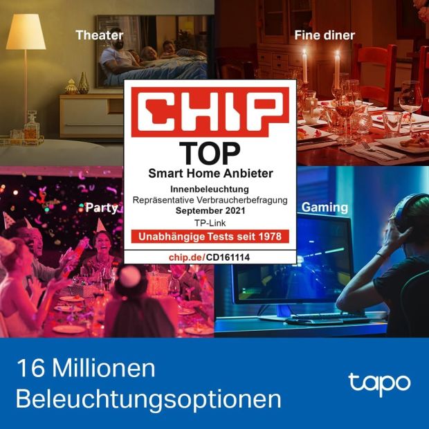 TP-Link Tapo L530E Lampe E27 Energie Leuchtmittel WLAN Glühbirne [4er Pack]