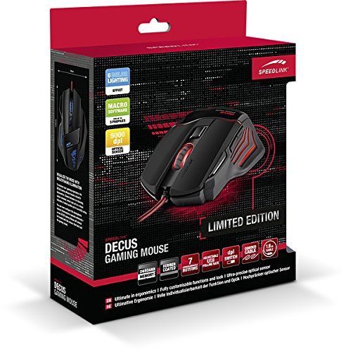 Speedlink (B-WARE) Programmierbare Gamer Maus für PC - Decus Gaming Mouse USB