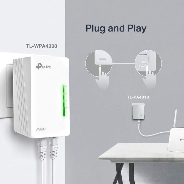 TP-Link TL-WPA4220 KIT WLAN AV600 N300 Powerline Adapter Set WiFi Extender[B-WARE]
