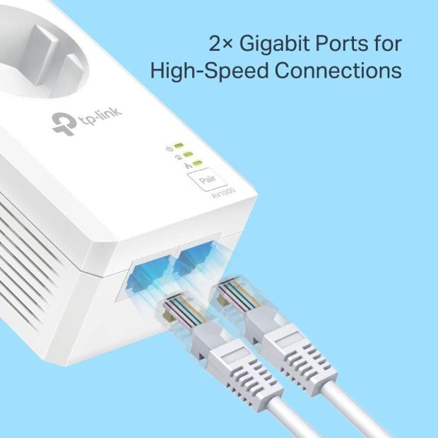 TP-Link TL-PA7027P KIT Powerline Netzwerkadapter 1000Mbps Steckdose Ethernet