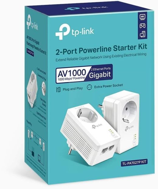 TP-Link TL-PA7027P KIT Powerline Netzwerkadapter 1000Mbps Steckdose Ethernet