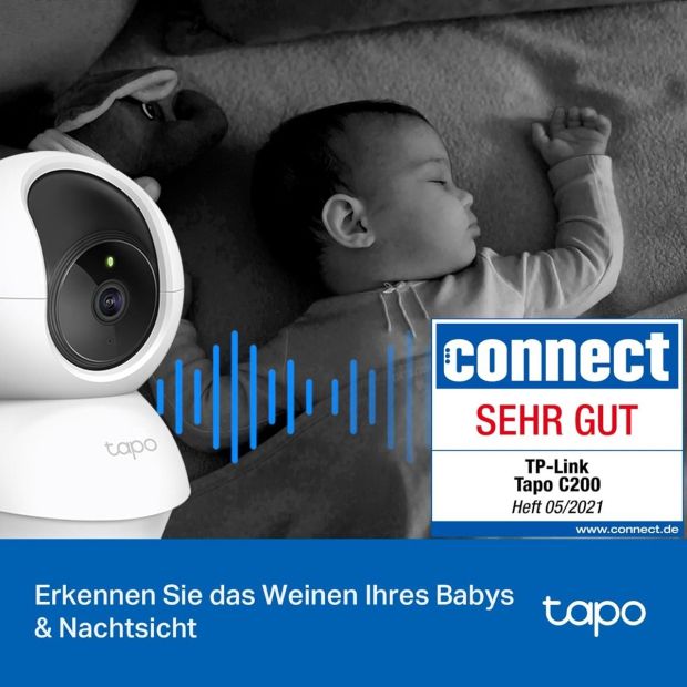 TP-Link Wifi Tapo C200 360° WLAN Überwachungskamera Nachtsicht FHD 1080P [REFURBISHED]