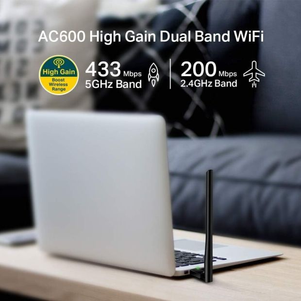 TP-LINK T2UPLUS USB WLAN Antenne Gain-Dualband 600Mbps [B-WARE]