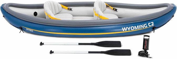 Intex Wyoming C2 Aufblasbares Kajak 307x89x53cm Schlauchboot 2-Sitzer