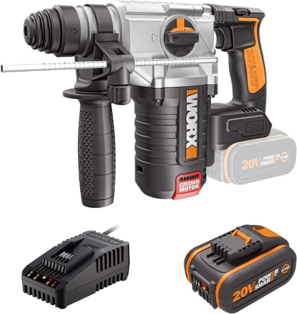 WORX WX380.1 Akku-Bohrhammer 4in1 Bohrschrauber Stemmhammer 