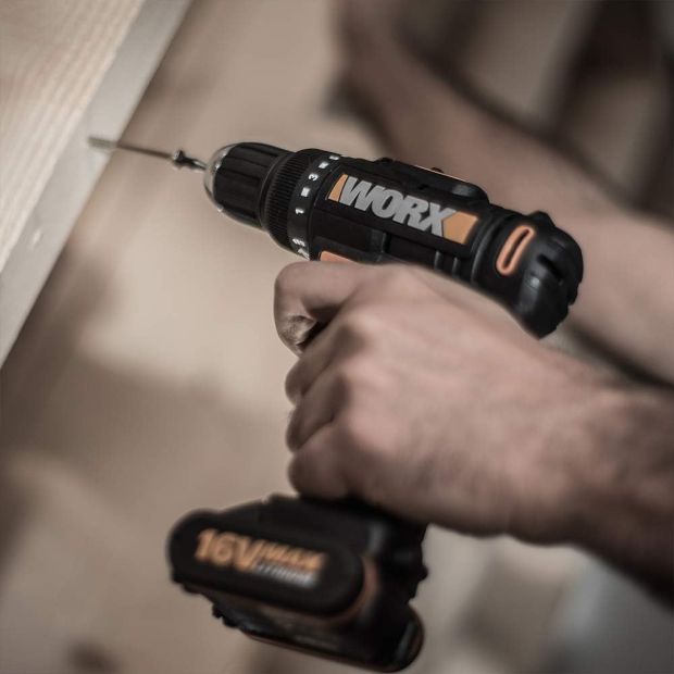 WORX WX152.1 Bohrmaschine mit 2 Li-Ion Akkus 16V Akkuschrauber