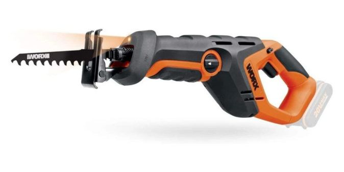 WORX WX508 Säbelsäge 20V zum Schneiden von Holz LED-Licht Reciprosäge mit Akku