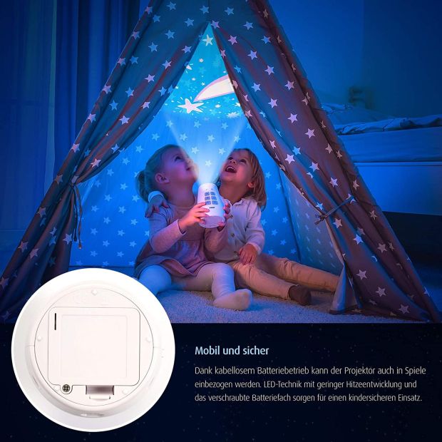 Reer Motiv Laser Projektor LED Kinder Baby Licht effekte + Spieluhr und Timer 3 Themenwelten