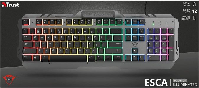 Trust GXT Gaming Tastatur mechanisch LED beleuchtet RGB QWERTZ DE Layout 