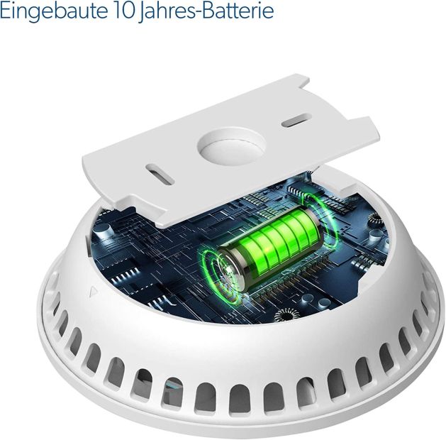 Unitec Rauchmelder 10 Jahre Funk Rauchwarnmelder Q-Label 85dB Rauchwarner