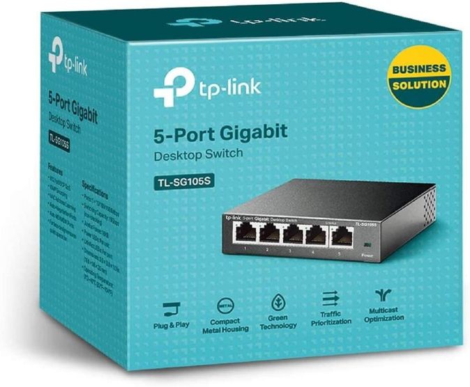 TP-Link TL-SG105S 5-Port Netzwerk Switch Gigabit LAN Verteiler Switch [B-WARE]