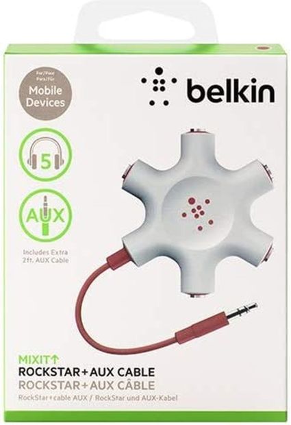 Belkin 5 Fach Audiosplitter Klinkenverteiler 3,5mm Stereo AUX