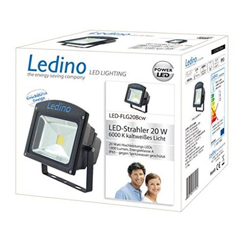 Ledino LED-Flutlichtstrahler in Schwarz mit Epistar LEDs 20 W Kaltweiß Ledino LED-Flutlichtstrahler in Schwarz mit Epistar LEDs 20 W Kaltweiß