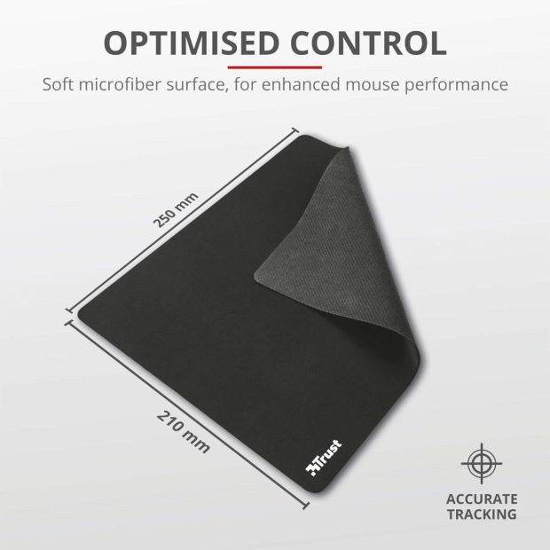 Trust Rutschfeste Gummi Mauspad 25cm x 21cm Schwarz